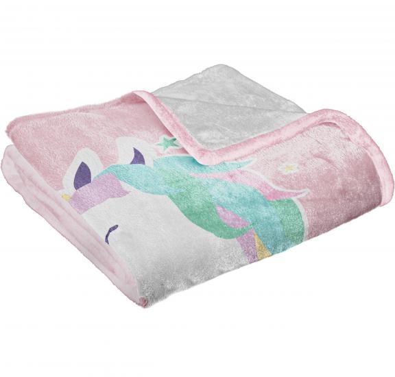 Pembe Fiyonklu Baskılı Welsoft Çocuk Battaniyesi