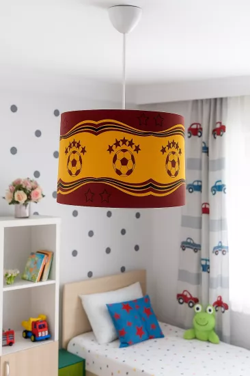 Taraftar Sarı Kırmızı Çocuk Odası Sarkıt Avize