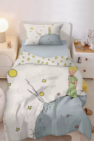 Küçük Prens Desenli Tek Kişilik Bebek Çocuk Nevresim Takımı
