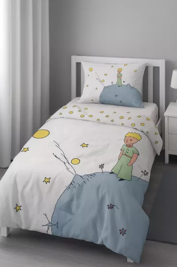 Küçük Prens Desenli Tek Kişilik Bebek Çocuk Nevresim Takımı
