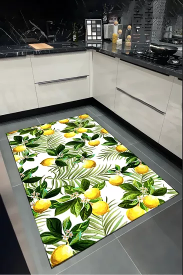 Limonlu Dekoratif Mutfak Halısı 