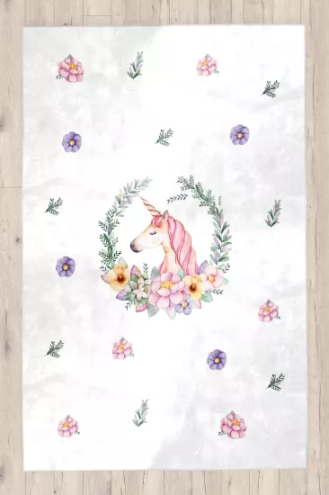 Sevimli Pony Bambu Çocuk Odası Halısı