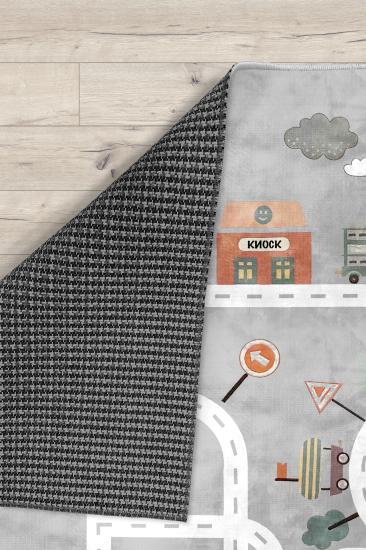 Eğitici Yollu Bambu Çocuk Odası Halısı