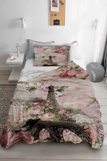 Paris Çiçek Tek Kişilik Pike Takımı 