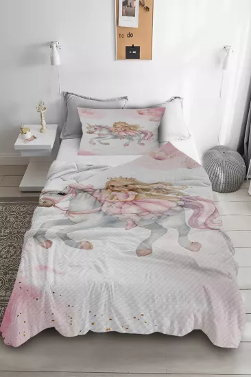 Prenses Unicorn Tek Kişilik Pike Takımı 