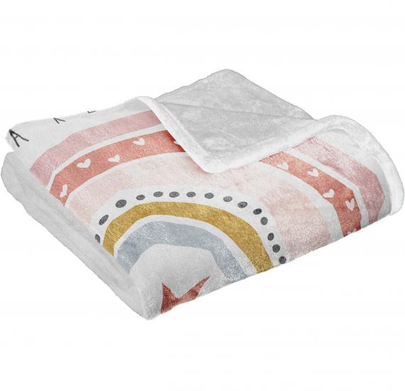 Pembe Fiyonklu Baskılı Welsoft Çocuk Battaniyesi
