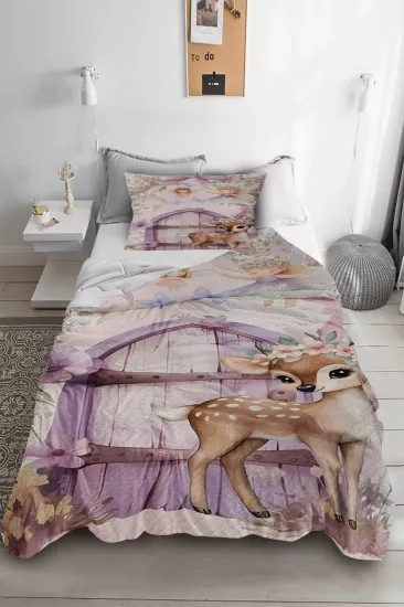 Sevimli Geyik Tek Kişilik Pike Takımı