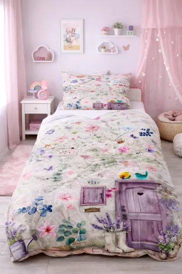 Lavanta Bahçesi Tek Kişilik Pike Takımı