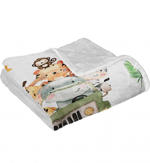 Pembe Fiyonklu Baskılı Welsoft Çocuk Battaniyesi