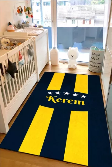 Sarı Lacivert Taraftar İsimli Çocuk Halısı