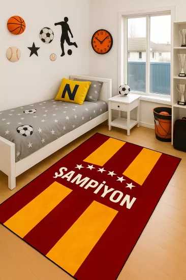 Taraftar Sarı Kırmızı Çocuk Halısı