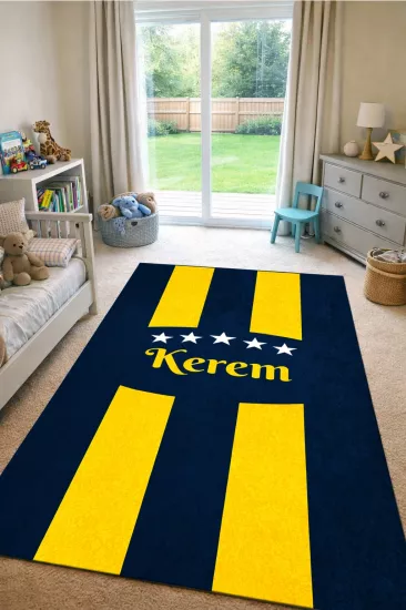 Sarı Lacivert Taraftar İsimli Çocuk Halısı