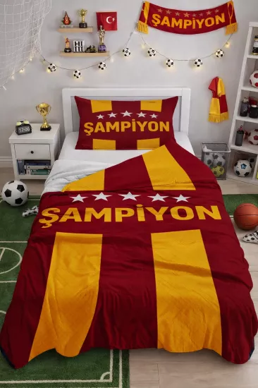 Şampiyon Sarı Kırmızı Tek Kişilik Pike Takımı