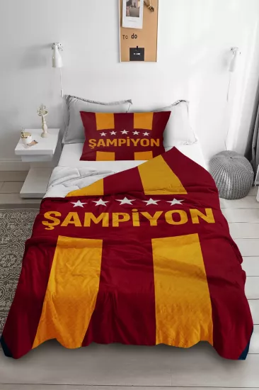 Şampiyon Sarı Kırmızı Tek Kişilik Pike Takımı