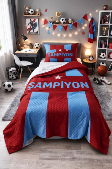 Şampiyon Bordo Mavi Tek Kişilik Pike Takımı