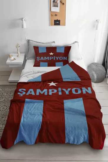 Şampiyon Bordo Mavi Tek Kişilik Pike Takımı