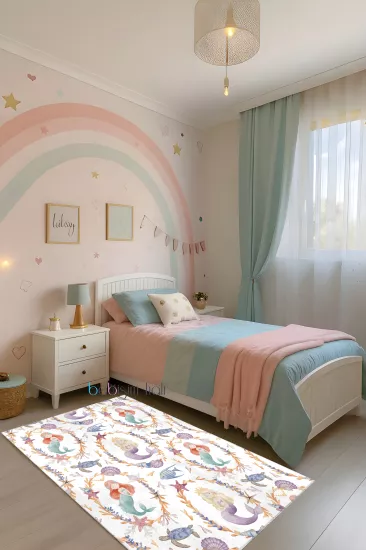 Denizkızı Masalı Bambu Çocuk Odası Halısı