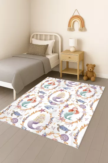 Denizkızı Masalı Bambu Çocuk Odası Halısı