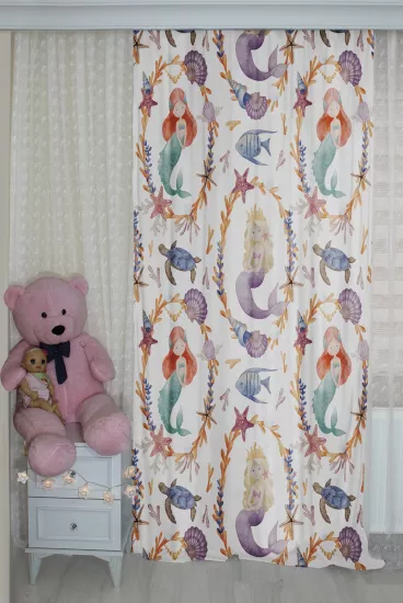 Denizkızı Masalı Çift Kanatlı Çocuk Odası Perdesi