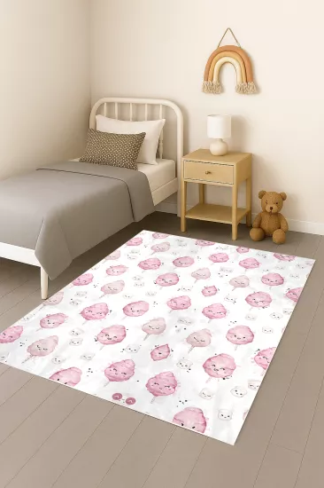 Pamuk Şeker Rüyası Tatlı Bambu Çocuk Odası Halısı