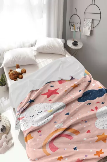 Gökkuşağı Bulut Welsoft Çocuk Battaniyesi