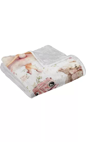 Pembe Balerin Peri Kedili Welsoft Çocuk Battaniyesi