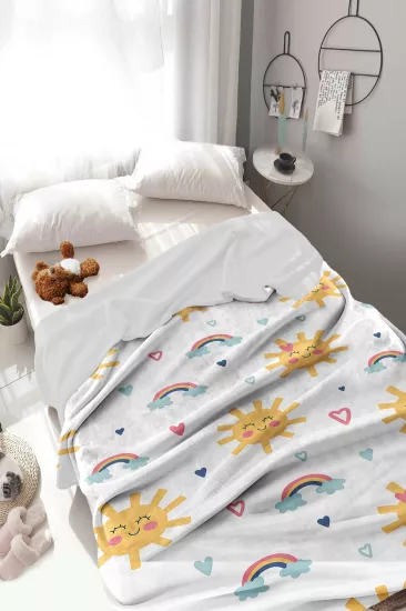 Güneş ve Kalpli Welsoft Çocuk Battaniyesi