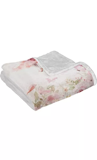 Balerin Kelebek Çiçekli Welsoft Çocuk Battaniyesi