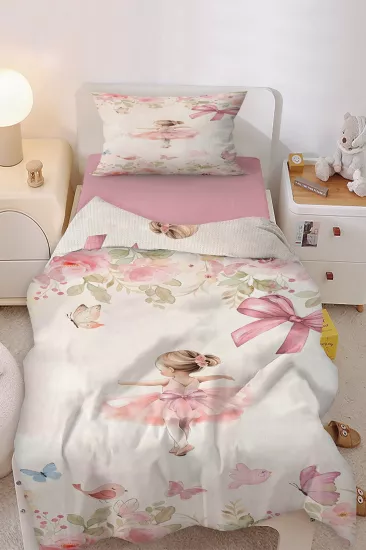 Balerin Kelebek Tek Kişilik Çocuk Nevresim Seti