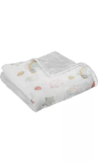 Balerin Kelebek Çiçekli Welsoft Çocuk Battaniyesi