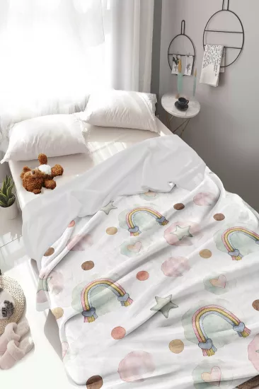 Balerin Kelebek Çiçekli Welsoft Çocuk Battaniyesi