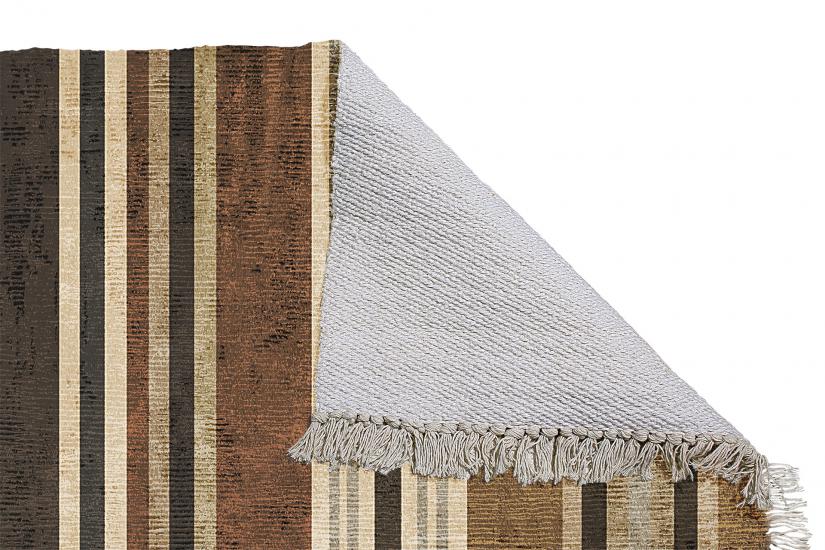 Kahverengi Çizgili Dokuma Kilim