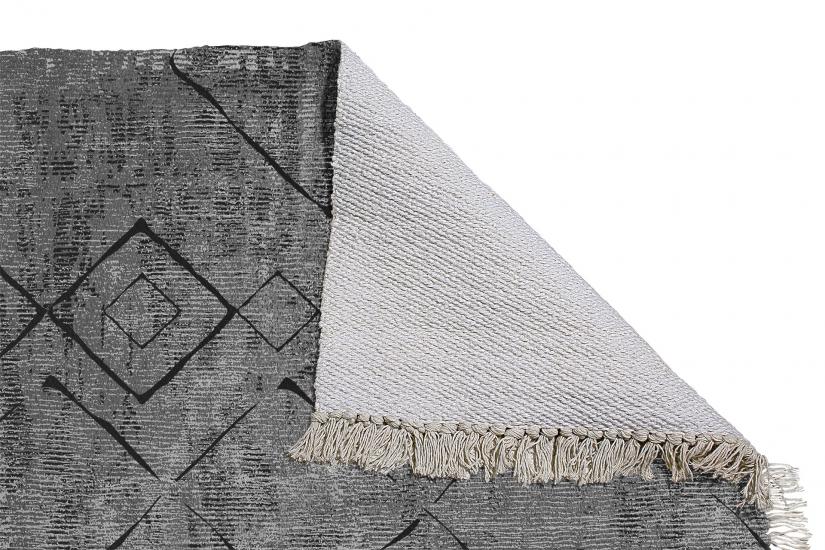 Mistik İskandinav Desenli Gri Dokuma Kilim