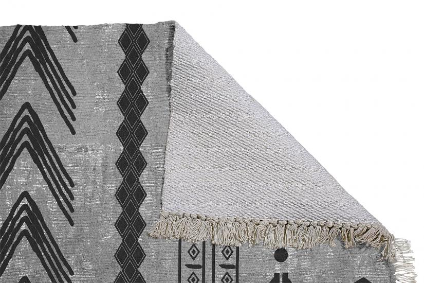Gri Bohem İskandinav Desenli Dokuma Kilim