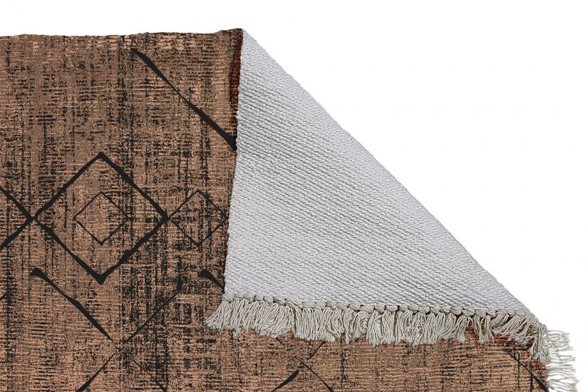 Bohem İskandinav Desenli Kahverengi Dokuma Kilim