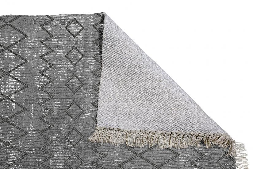 Etnik İskandinav Desenli Gri Dokuma Kilim