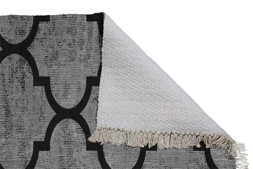 Mistik İskandinav Desenli Gri Dokuma Kilim