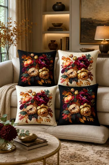 Luxury Kırlent Kılıfı Seti Floral Dekoratif Yastık