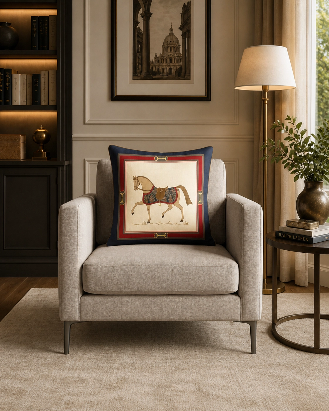 Luxury At Desenli Klasik Country Kırlent Kılıfı 4’lü Şerit Çizgili Dekoratif Yastık