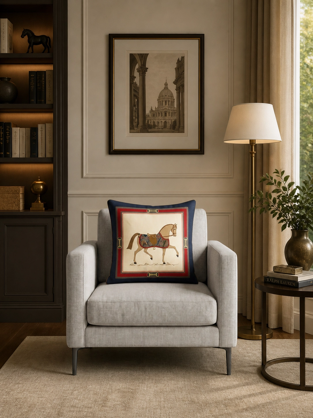 Luxury At Desenli Klasik Country Kırlent Kılıfı 4’lü Şerit Çizgili Dekoratif Yastık